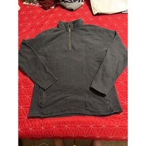 Pact Mens Fleece Quarter Zip Pullover Sweatshirt Navy Size L Organic Cotton